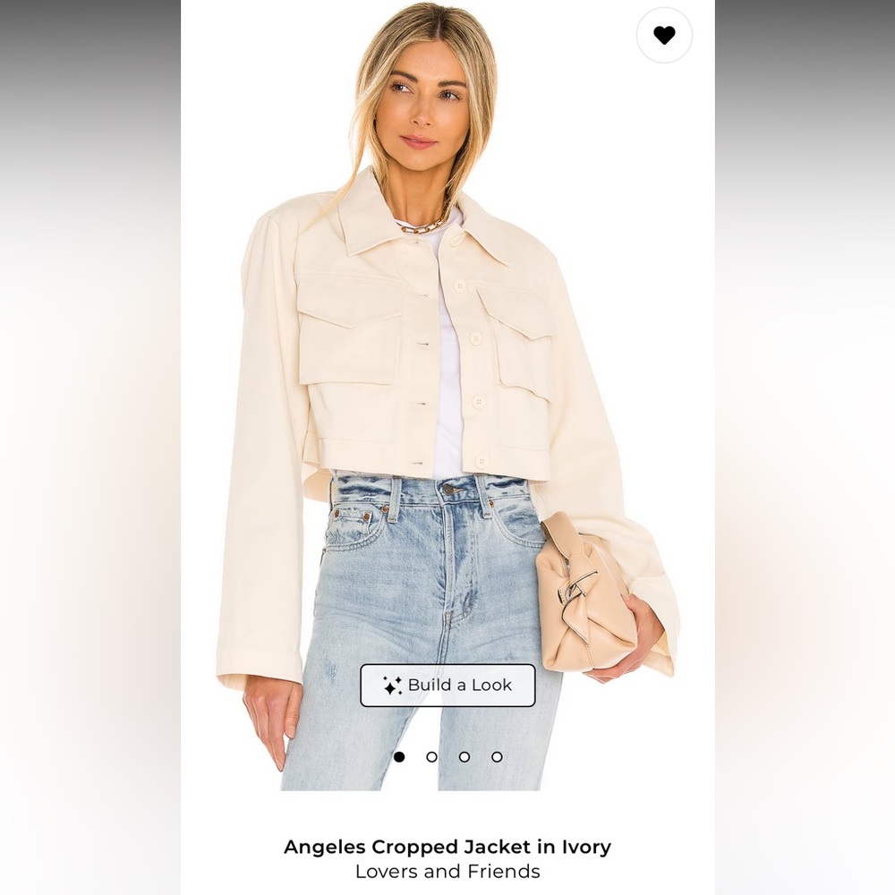 Lovers and friends Angeles cropped jacket in ivory. Size xs. NWT